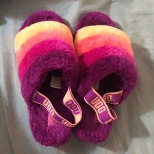 UGG fluff yeah pink slippers
